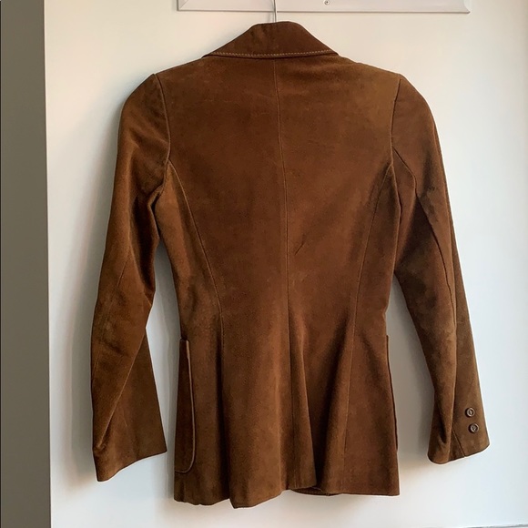 Vintage Suede Leather Blazer Jacket - Picture 5 of 15